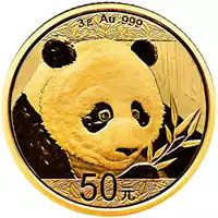 Chińska Panda 3 gramy 2018 - złota moneta