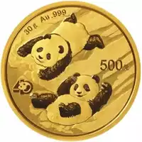 Chińska Panda 30 gramów 2022 rewers