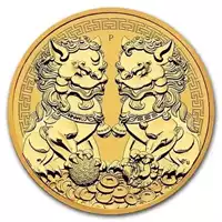 Chińskie Lwy Pixiu Double Pixiu 1 uncja 2021 - złota moneta
