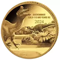 Congo Prehistoric Life: Suchomimus 0,5 grama 2024 Proof - złota moneta