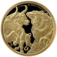 Czad: Bull & Bear 1/10 uncji 2023 - złota moneta