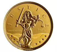 Gibraltar: Lady Justice 1/10 uncji 2022 - złota moneta