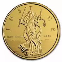 Gibraltar: Lady Justice 1 uncja 2023 - złota moneta