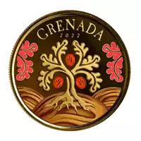 Grenada Nutmeg Tree kolorowana 1 uncja 2022 rewers