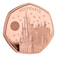 Harry Potter: Hogwarts 50p 2023 Proof - złota moneta