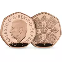 Her Majesty Queen Elizabeth II 2022 50p Piedfort Proof - złota moneta