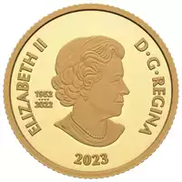 His Majesty King Charles III Royal Cypher 10 CAD 2023 Proof złota moneta awers