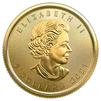 Kanadyjski Liść Klonowy 1/10 uncji 2021 - złota moneta