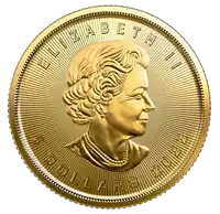 Kanadyjski Liść Klonowy 1/10 uncji 2022 Congratulations złota moneta awers