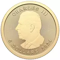 Kanadyjski Liść Klonowy 1/10 uncji 2024 złota moneta awers