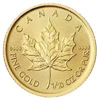 Kanadyjski Liść Klonowy 1/10 uncji rewers