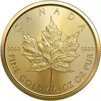 Kanadyjski Liść Klonowy 1/2 uncji 2022 rewers
