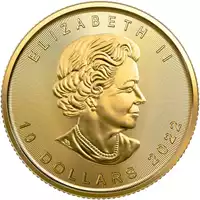 Kanadyjski Liść Klonowy 1/4 uncji 2022 - złota moneta