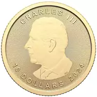 Kanadyjski Liść Klonowy 1/4 uncji 2024 złota moneta awers