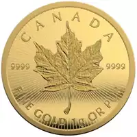 Kanadyjski Liść Klonowy 1 gram 2022 rewers