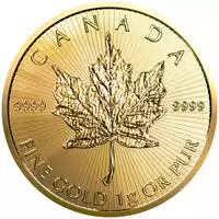 Kanadyjski Liść Klonowy 1 gram 2023 rewers