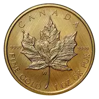 Kanadyjski Liść Klonowy 1 oz 2021 Mint Mark W rewers