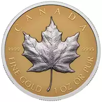 Kanadyjski Liść Klonowy 1 uncja 2023 Proof Ultra High Relief złota moneta rewers