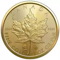 Kanadyjski Liść Klonowy 1 uncja 2023 Single Mine złota moneta rewers