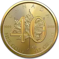 Kanadyjski Liść Klonowy 2019 1 uncja - 40 rocznica powstania awers