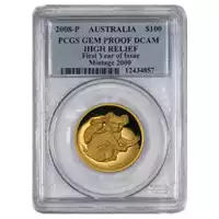 Koala 1 uncja 2008-P Proof High Relief PCGS GEM DCAM Firts Year of Issue - złota moneta