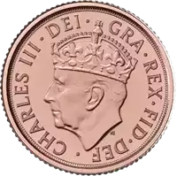 Koronacja Jego Królewskiej Mości Króla Karola III ćwierć Suwerena 2023 - złota moneta