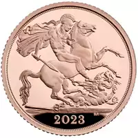 Koronacja Jego Królewskiej Mości Króla Karola III pół Suwerena 2023 Proof - złota moneta