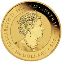 Łabędź Australijski 1 uncja 2023 złota moneta awers