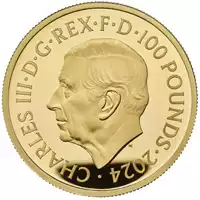Lunar Rok Smoka 2024 1 uncja UK złota moneta awers