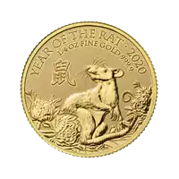 Lunar: Rok Szczura 1/4 uncji 2020 UK - złota moneta