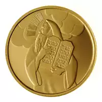 Moses and the Ten Commandments 10 NIS 2005 Proof - złota moneta