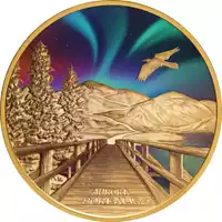 Niue Aurora Borealis kolorowany 1 uncja 2023 Proof złota moneta rewers