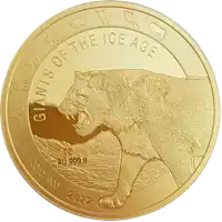 Olbrzymy epoki lodowcowej: Lew Jaskiniowy 1 uncja 2022 - złota moneta