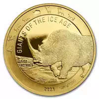 Olbrzymy epoki lodowcowej: Nosorożec Włochaty 1 uncja 2021 - złota moneta