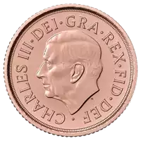 Pamiątkowe Pół Suwerena 2022 Król Karol III - złota moneta