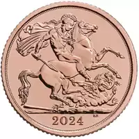 Pół Brytyjskiego Suwerena 2024 złota moneta rewers