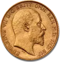 Pół Brytyjskiego Suwerena Edward VII - złota moneta