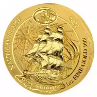 Rwanda Nautical Ounce - USS Constitution 1 uncja 2022 - złota moneta
