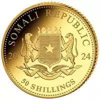 Somalijski Słoń 1/25 uncji 2024 złota moneta awers