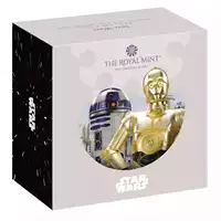 Star Wars R2-D2 and C-3PO 1/4 uncji 2023 Proof złota moneta opakowanie