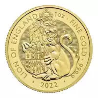 The Royal Tudor Beasts: Lion of England 1 uncja 2022 - złota moneta