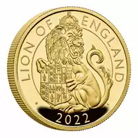 The Royal Tudor Beasts: Lion of England 1 uncja 2022 Proof - złota moneta