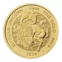 The Royal Tudor Beasts: Seymour Unicorn 1/4 uncji 2024 - złota moneta
