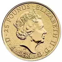 The Royal Tudor Beasts The Bull of Clarence 1/4 uncji 2018 złota moneta awers