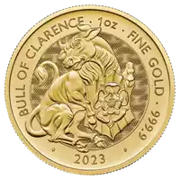 The Royal Tudor Beasts: The Bull of Clarence 1 uncja 2023 - złota moneta