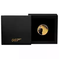 Tuvalu James Bond - Roger Moore kolorowany 1/4 uncji 2023 Proof złota moneta pudełko