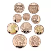 Zestaw 10 złotych monet Her Majesty Queen Elizabeth 2022 Proof