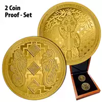 Zestaw 2 monet Tane Mahuta 2 x 1/2 uncji 2022 Proof - złota moneta