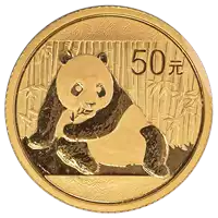 Złota Chińska Panda 1/10 uncji 2015 złota moneta awers