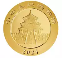 Złota Chińska Panda 15 gramów 2024 złota moneta awers